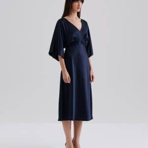 Malina Juno V-neck satin Dress