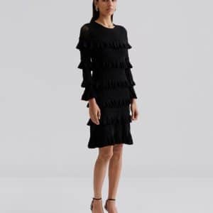 Malina Violet frill knitted Dress