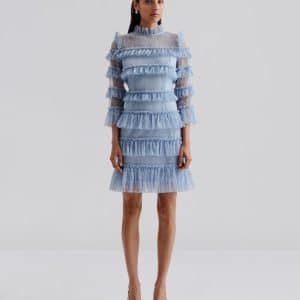 Malina Carmine frill Dress