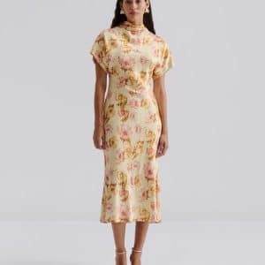 Malina Alivia short sleeve satin Dress