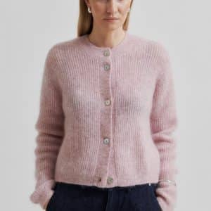 Second Female Andrea Knit Rib LS Cardigan Sepia Rose