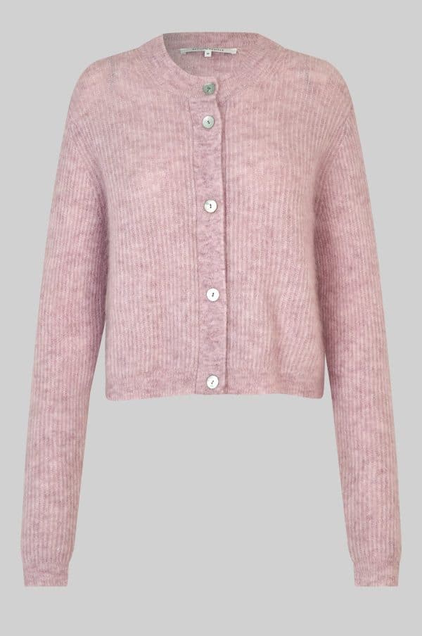 Second Female Andrea Knit Rib LS Cardigan Sepia Rose - Image 3