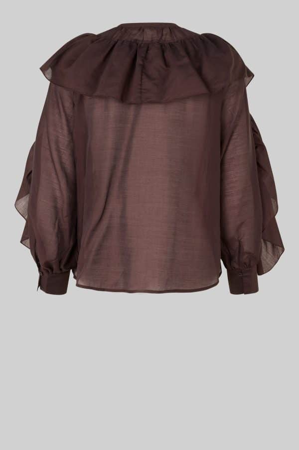 Second Female Fria Frill Blouse Chocolate Plum - Bild 3