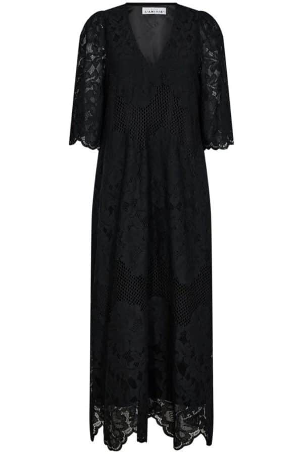 HAUTE L’AMITIÉ Curvey Lace Hem Dress Black - Image 3