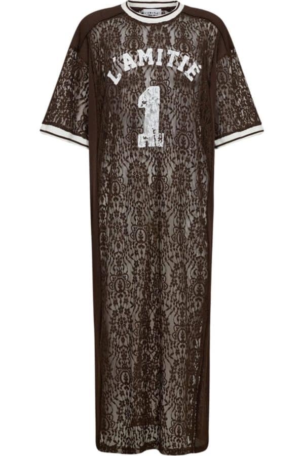 HAUTE L’AMITIÉ Lace Football Dress Mocca - Image 2