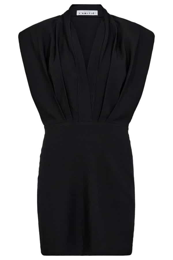 HAUTE L’AMITIÉ L'Egance Crop Drape Dress Black - Image 3