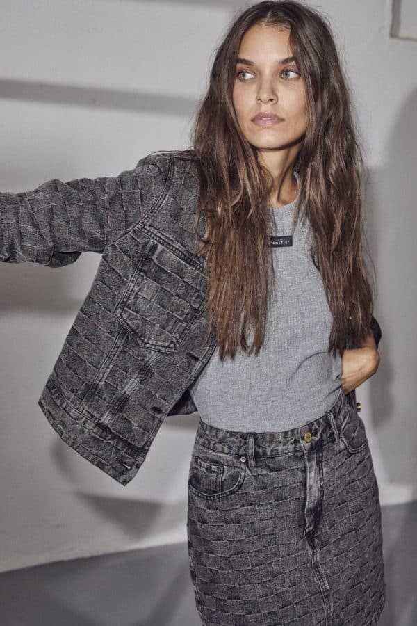 HAUTE L’AMITIÉ Square Denim Crop Jacket - Image 2
