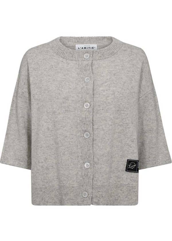 HAUTE L’AMITIÉ Cash SS Cardigan Pearl Melange