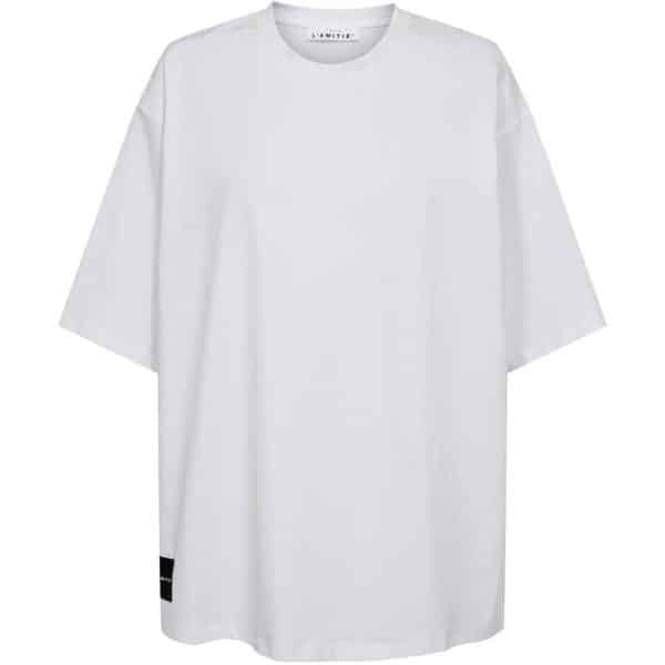 HAUTE L’AMITIÉ Back Logo Loos T-Shirt White/Black Print - Bild 4
