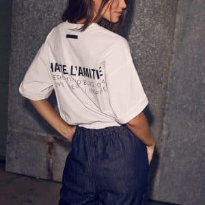 HAUTE L’AMITIÉ Back Logo Loos T-Shirt White/Black Print