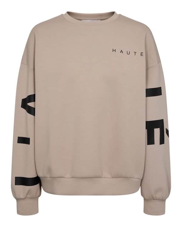 HAUTE L’AMITIÉ Maxi Split Logo Sweat Beige - Image 4