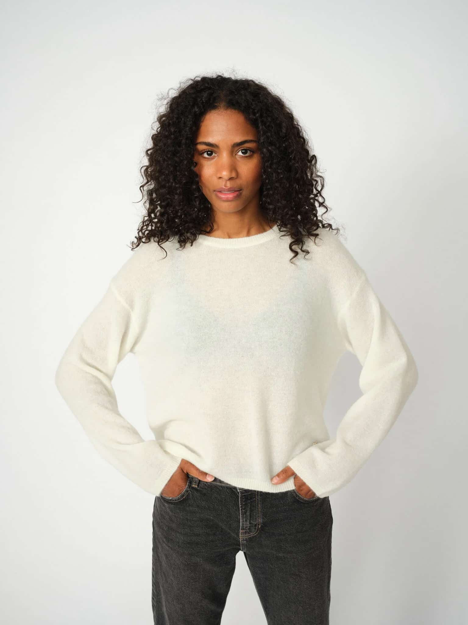 Mos Mosh MMMape O-Neck Knit Ecru - Image 2