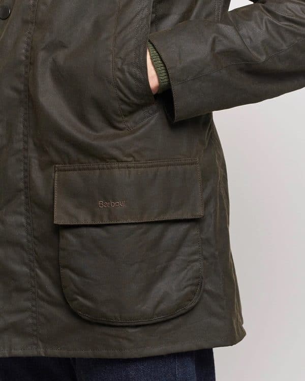 Barbour Bristol Wax Jacket Olive - Image 4