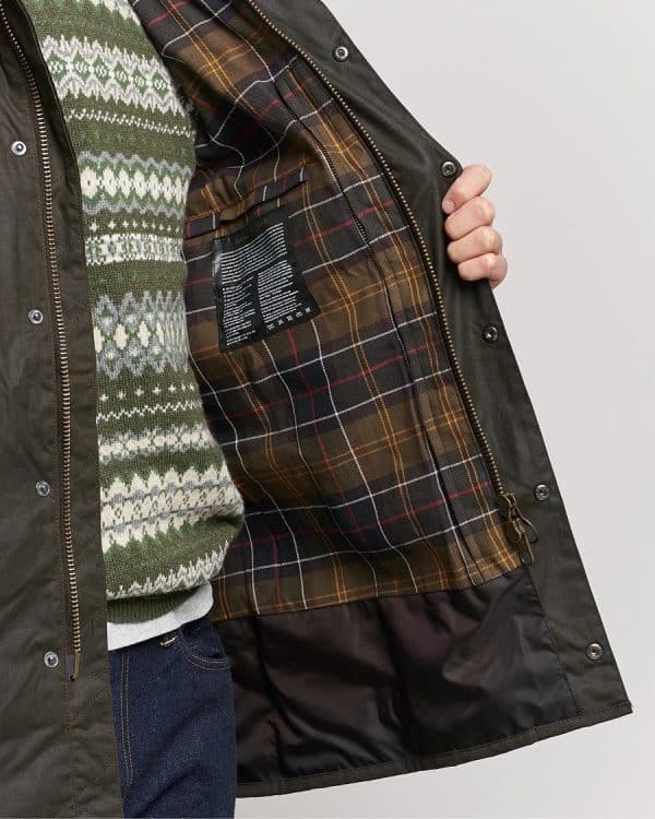 Barbour Bristol Wax Jacket Olive - Image 6