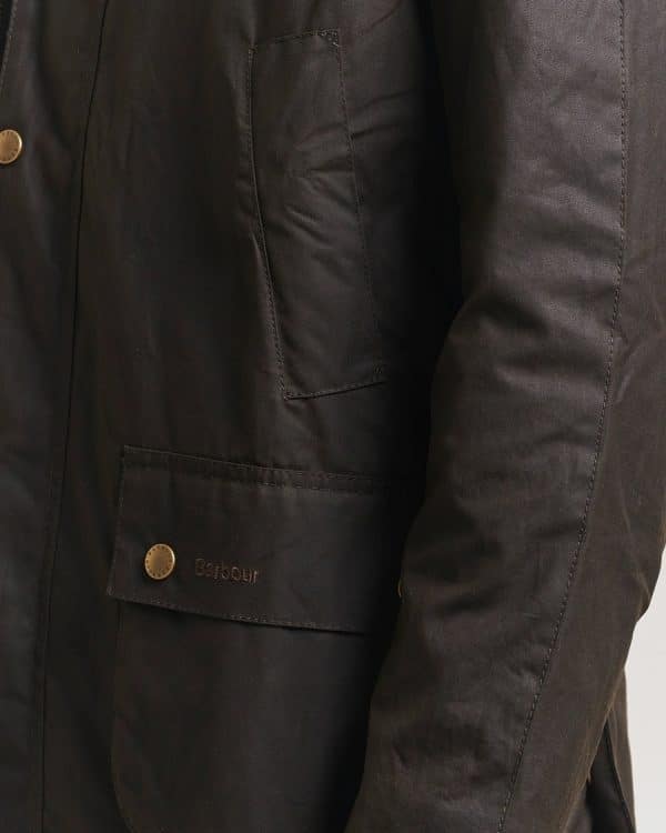 Barbour Ashby Wax Jacket Olive - Image 5