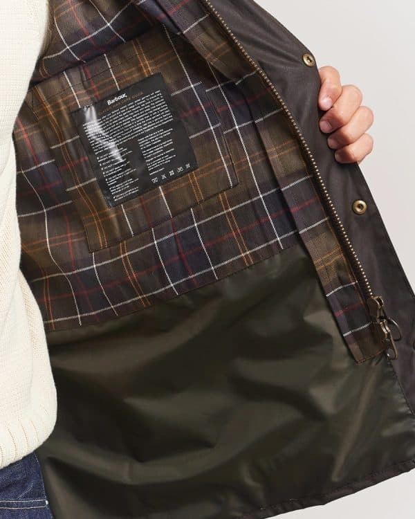 Barbour Ashby Wax Jacket Olive - Image 6