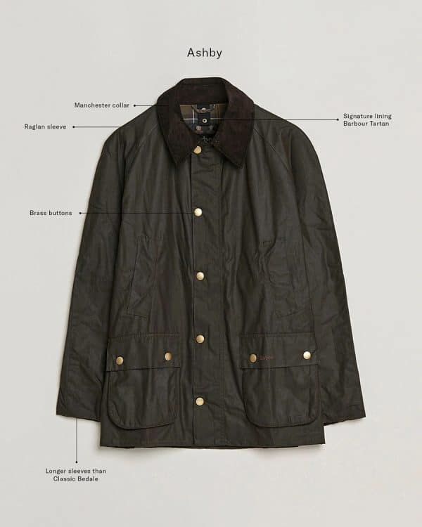 Barbour Ashby Wax Jacket Olive - Image 7