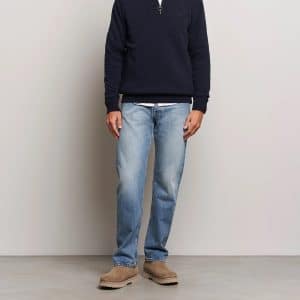 Barbour Essential Lambswool Half Zip Knit Navy