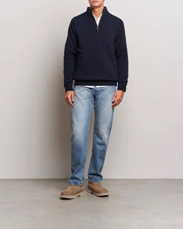 Barbour Essential Lambswool Half Zip Knit Navy