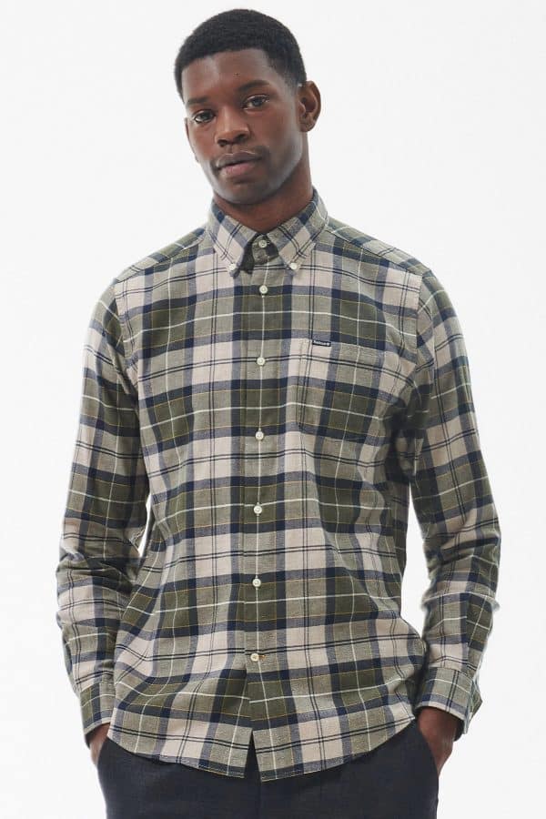Barbour Fortrose Tailored Tartan Shirt Forest Mist