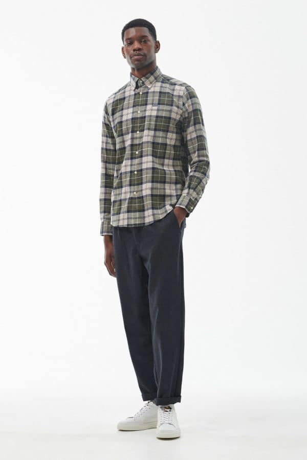 Barbour Fortrose Tailored Tartan Shirt Forest Mist - Image 2