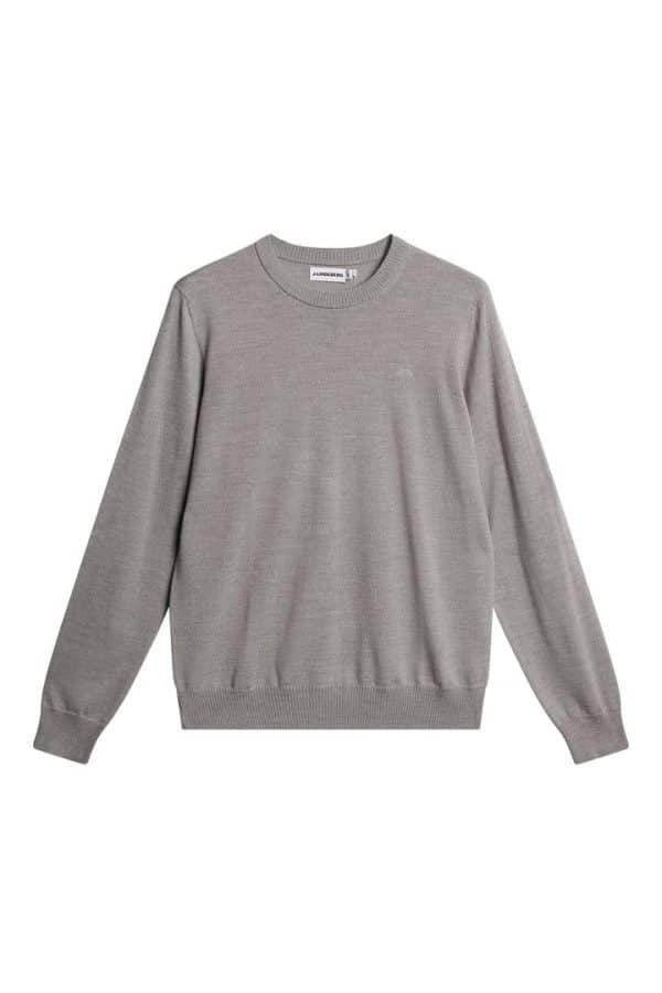 J.Lindeberg Keane Merino Crew Neck Light Grey Melange - Image 4