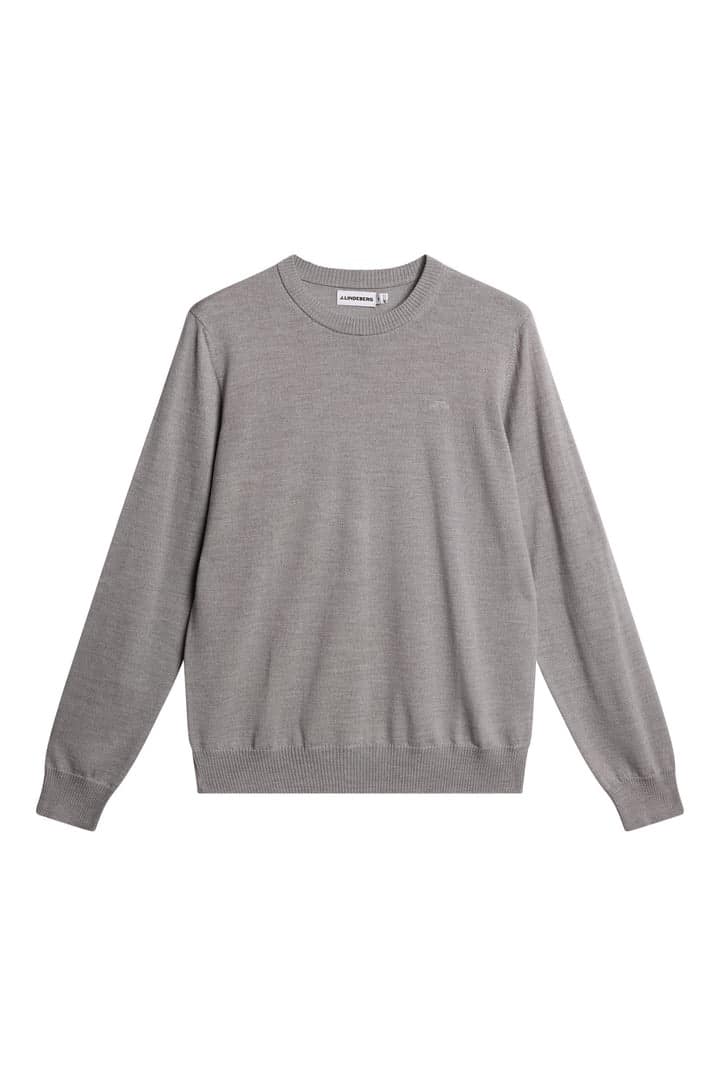 J.Lindeberg Keane Merino Crew Neck Light Grey Melange - Image 4