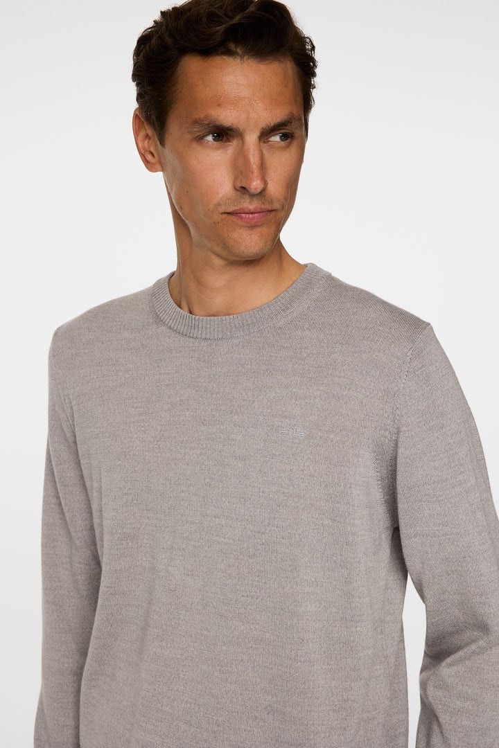 J.Lindeberg Keane Merino Crew Neck Light Grey Melange - Image 5