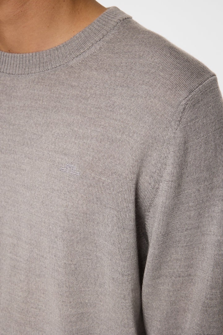 J.Lindeberg Keane Merino Crew Neck Light Grey Melange - Image 6