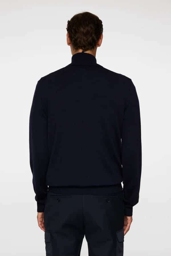 J.Lindeberg Kiyan Merino Quarter Zip Navy - Image 3