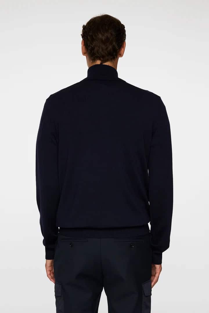 J.Lindeberg Kiyan Merino Quarter Zip Navy - Image 3
