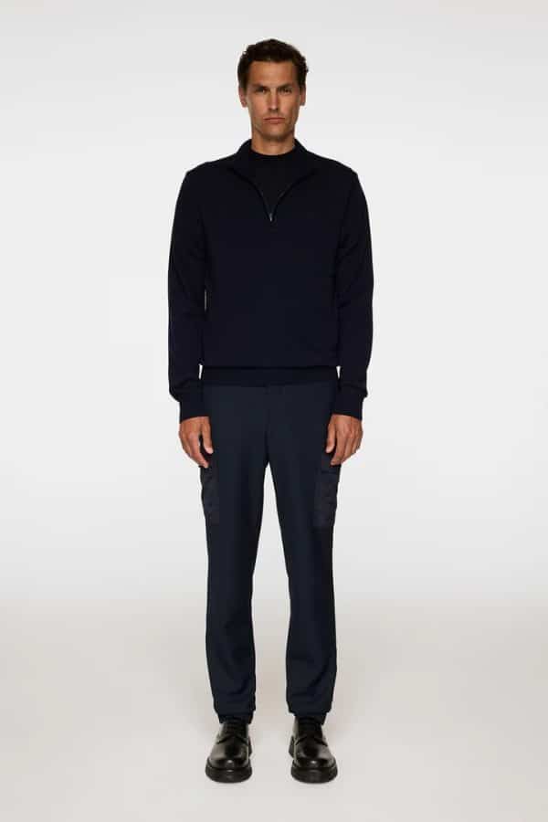 J.Lindeberg Kiyan Merino Quarter Zip Navy