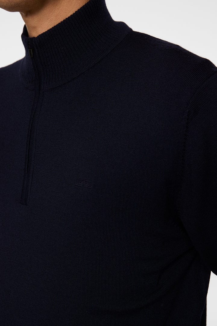 J.Lindeberg Kiyan Merino Quarter Zip Navy - Image 6