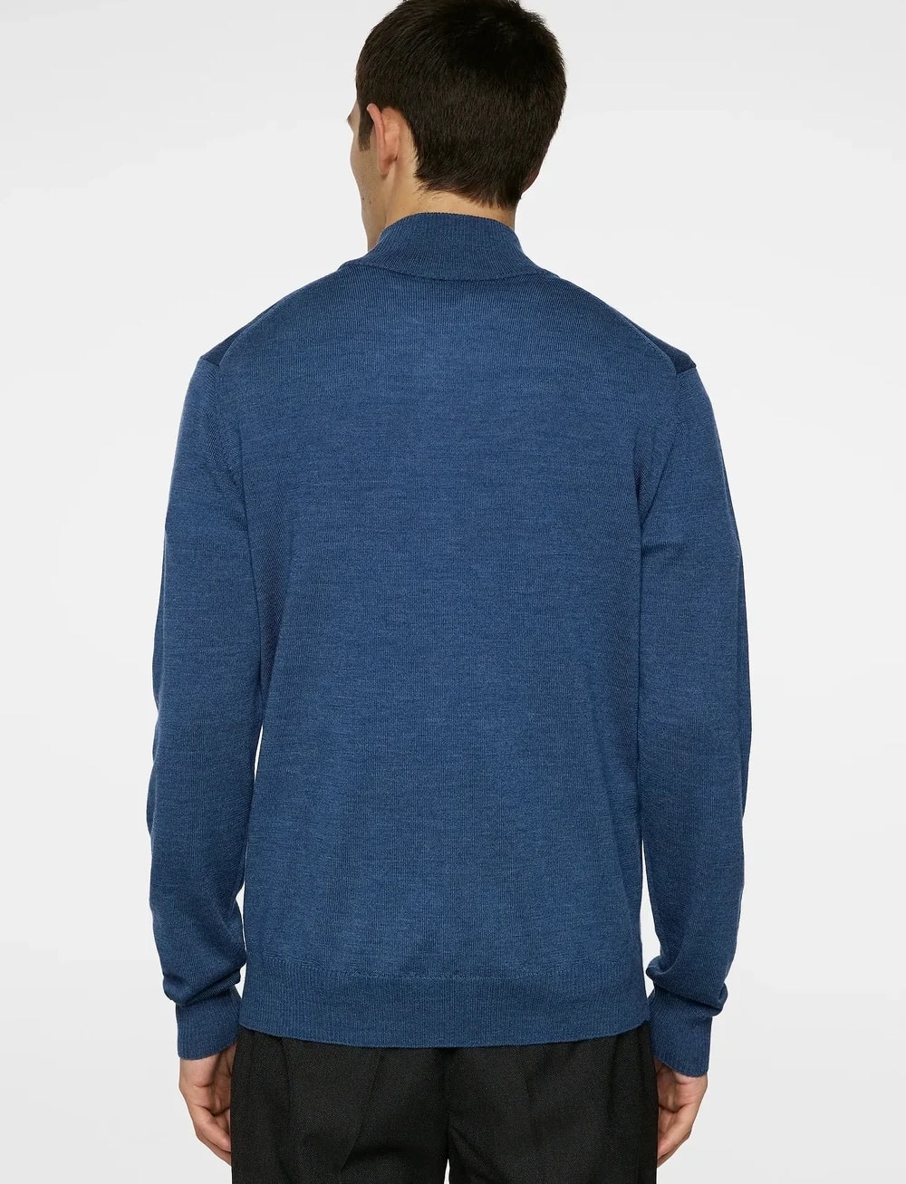 J.Lindeberg Kiyan Merino Quarter Zip Vintage Indigo Melange - Image 3