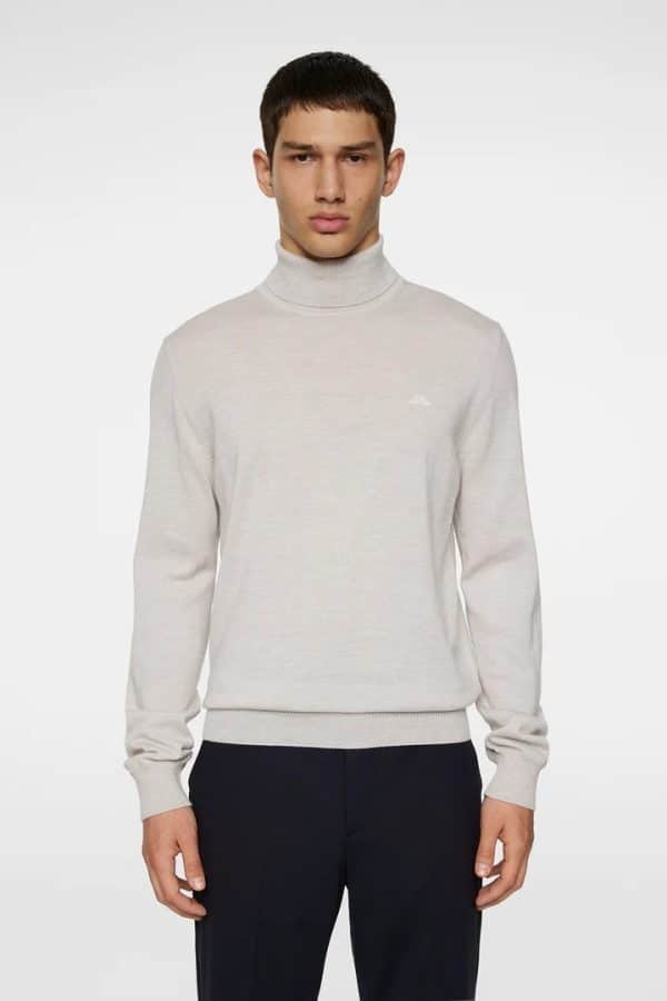 J.Lindeberg Kaden Merino Turtle Neck Moonbeam Melange - Image 2