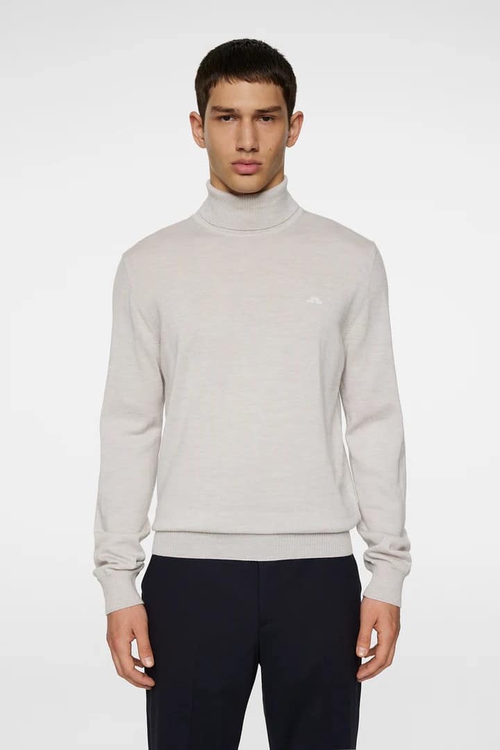 J.Lindeberg Kaden Merino Turtle Neck Moonbeam Melange - Image 2