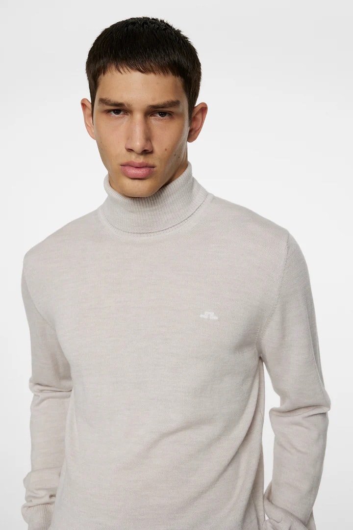 J.Lindeberg Kaden Merino Turtle Neck Moonbeam Melange - Image 4