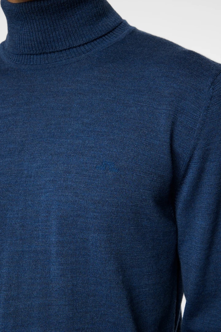 J.Lindeberg Kaden Merino Turtle Neck Vintage Indigo Melange - Image 5
