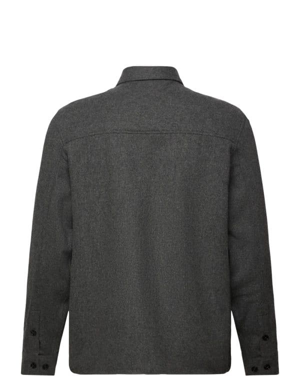 J.Lindeberg Flat Wool Overshirt Dark Grey Melange - Image 6