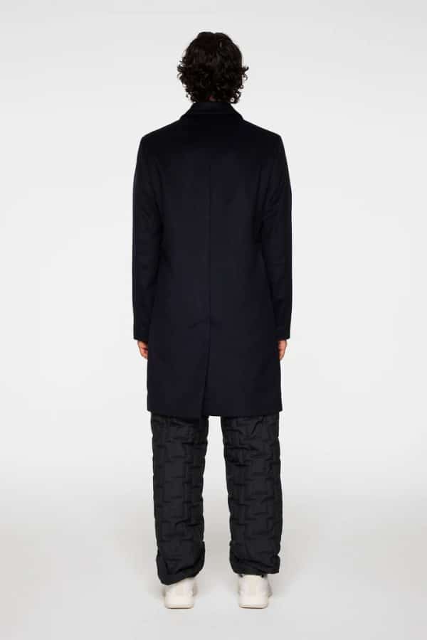 J.Lindeberg August Melton Cashmere Coat Navy - Image 3