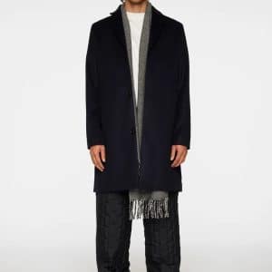 J.Lindeberg August Melton Cashmere Coat Navy