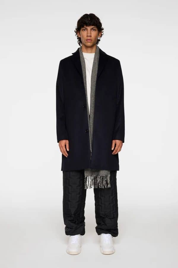 J.Lindeberg August Melton Cashmere Coat Navy