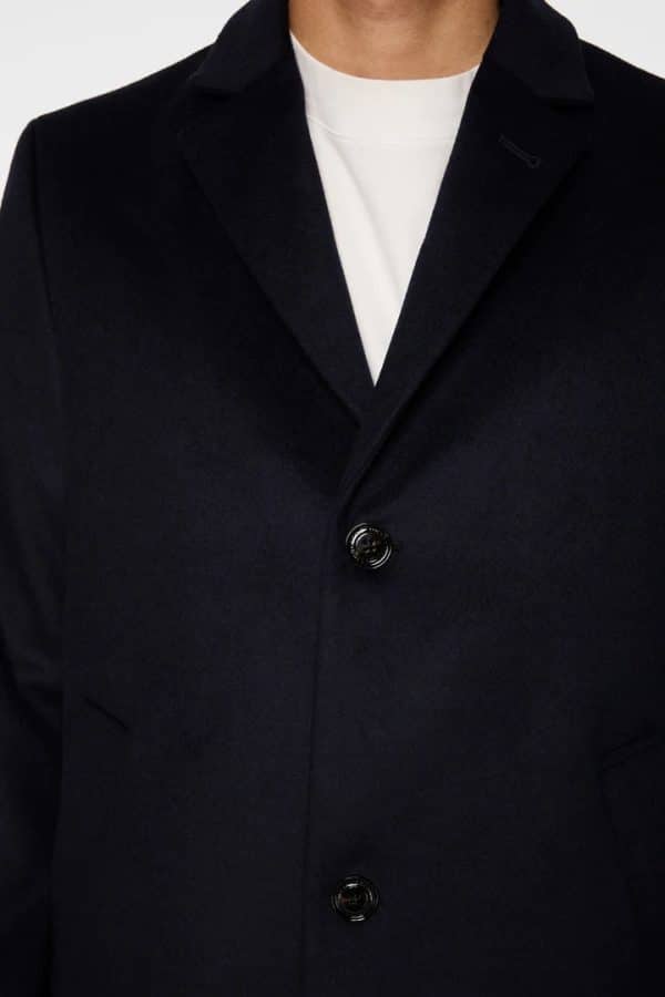 J.Lindeberg August Melton Cashmere Coat Navy - Image 6