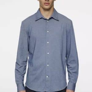 J.Lindeberg Marlon Pique Jersey Shirt Vintage Indigo Melange
