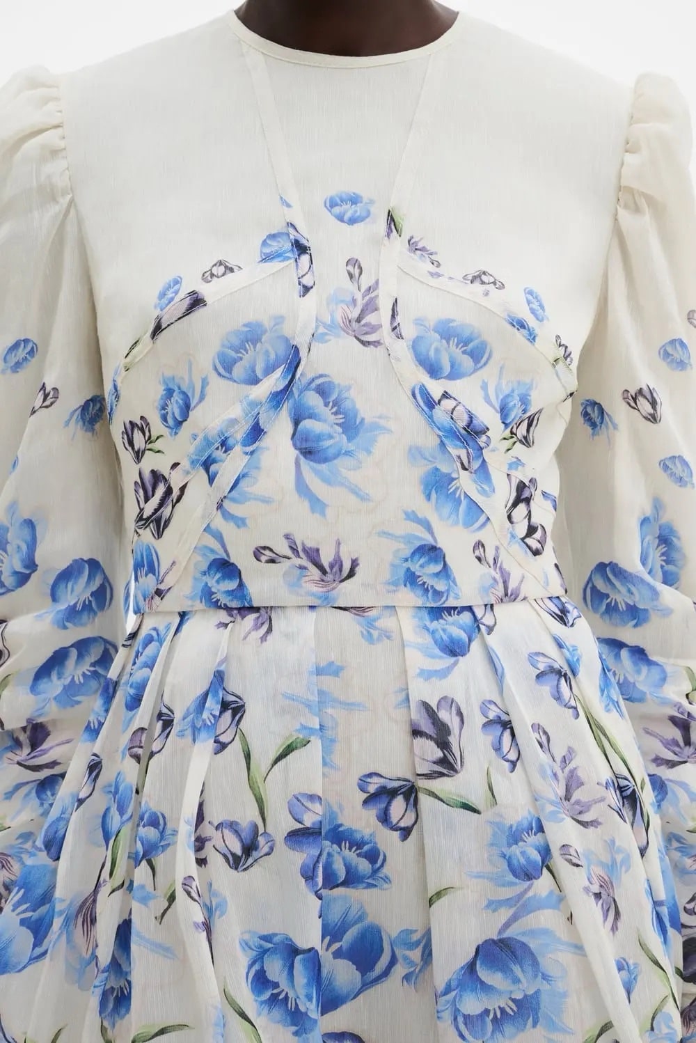 MALINA Leoni Silk Blend Mini Dress Tulip Blue - Image 4