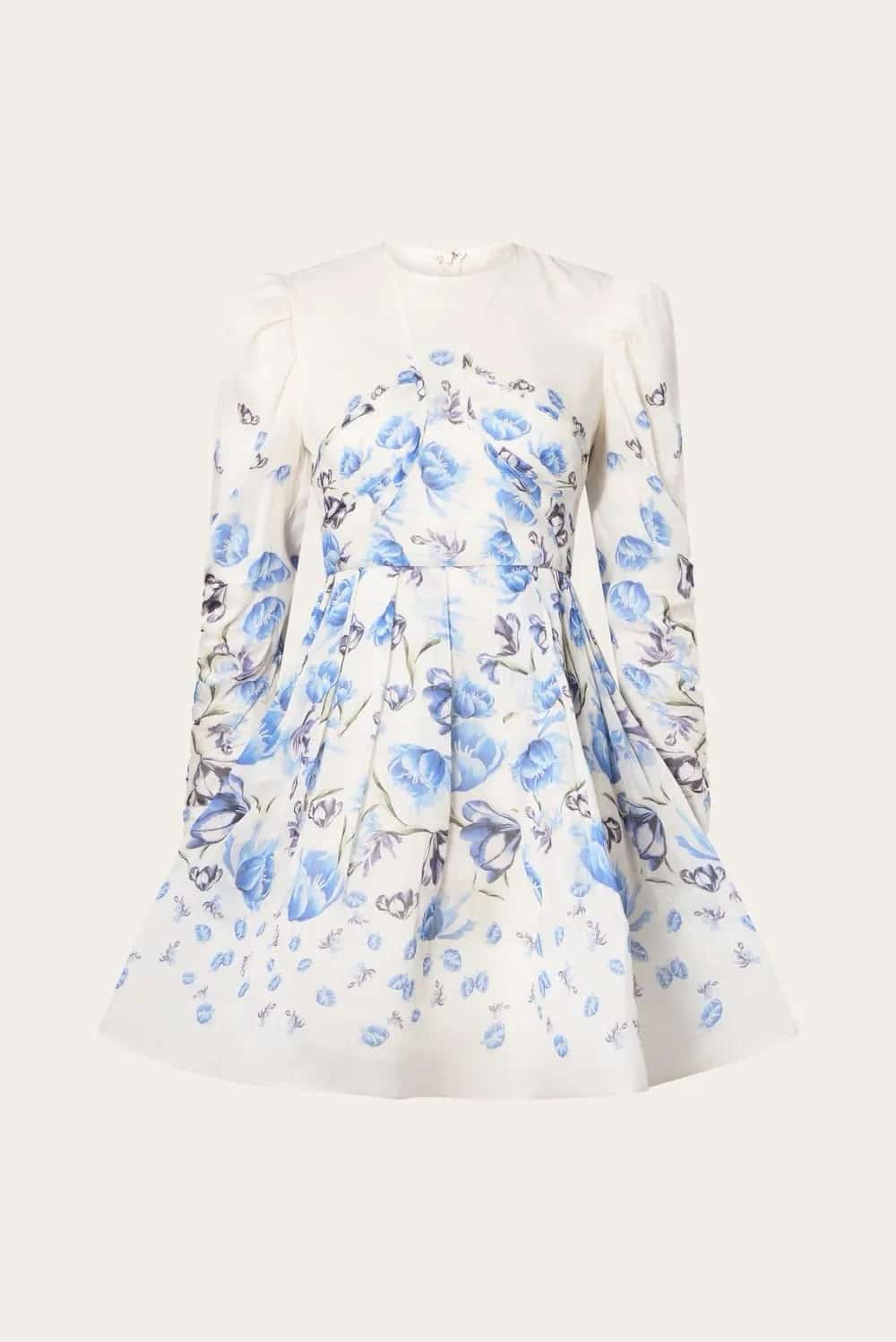 MALINA Leoni Silk Blend Mini Dress Tulip Blue - Image 5