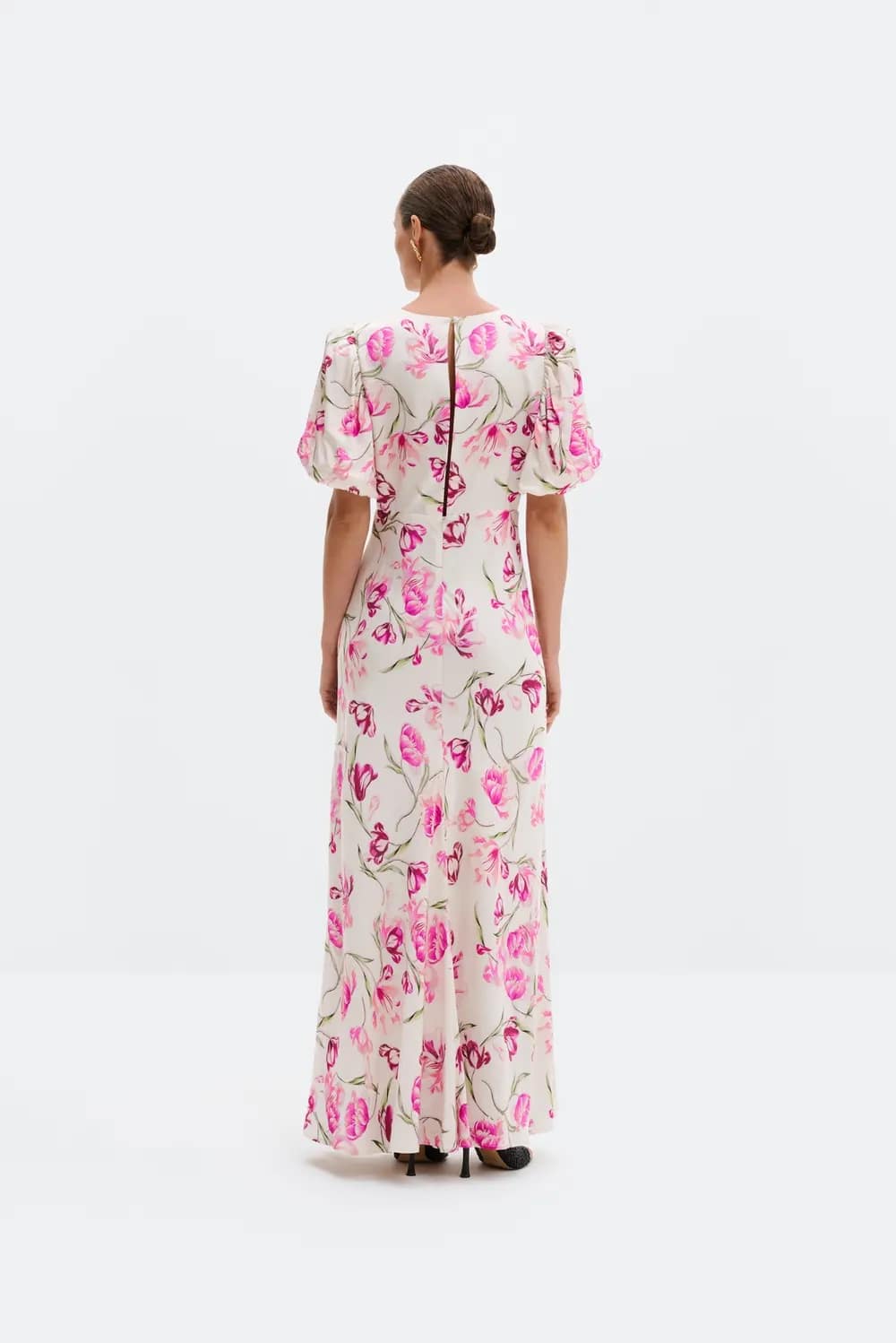 MALINA Freja Pouf Sleeve Maxi dress Tulip Pink - Image 3