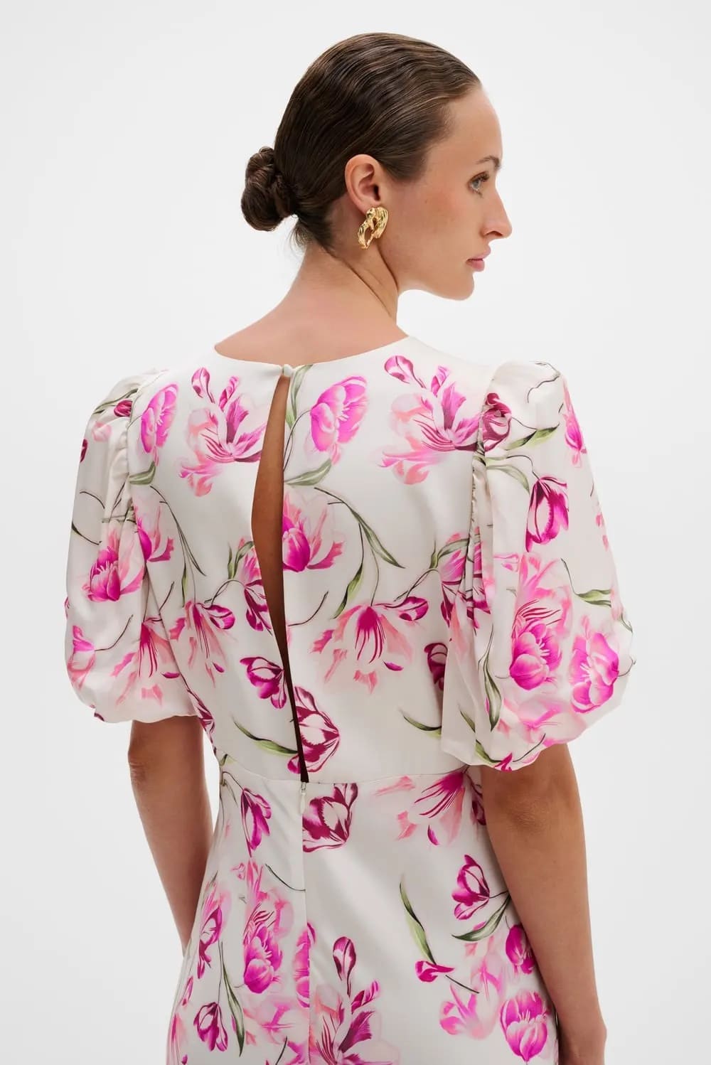 MALINA Freja Pouf Sleeve Maxi dress Tulip Pink - Image 4