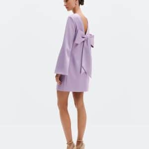 MALINA Elna Bow Detailed Mini Dress Lavender