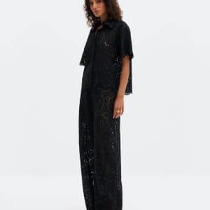 MALINA Stacey Wide Lace Pants Black